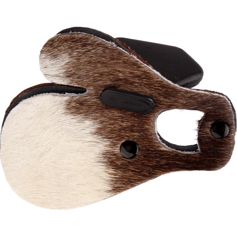 Bearpaw Calf Hair Tab with Finger Separator - right-hand archery tab made from cowskin with a smooth calf hair surface for a quick and precise release.