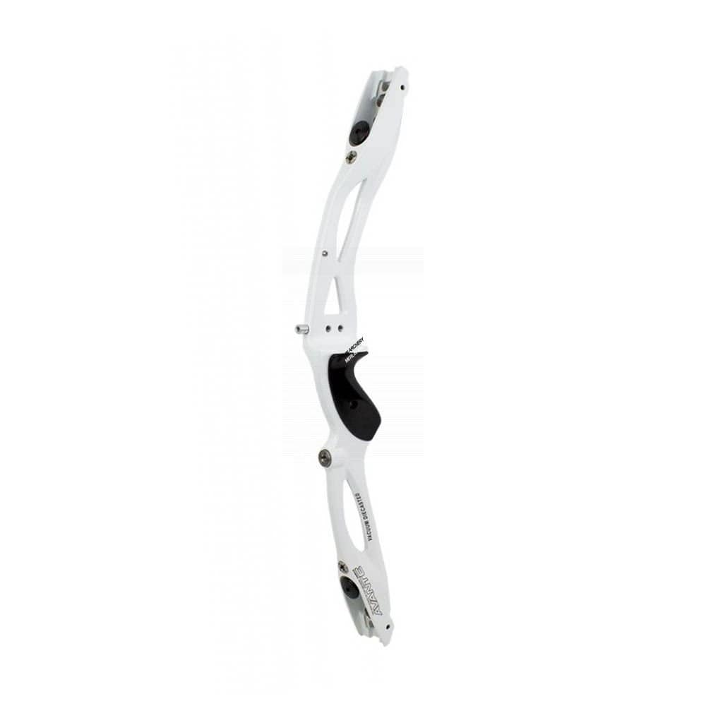 White Samick Avante 25 inch aluminum recurve riser for Olympic archery