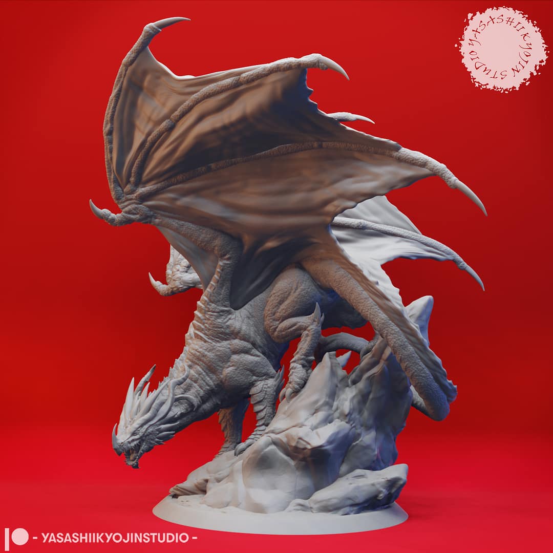 Ancient Red Dragon Miniature – Peak of Fire and Fury
