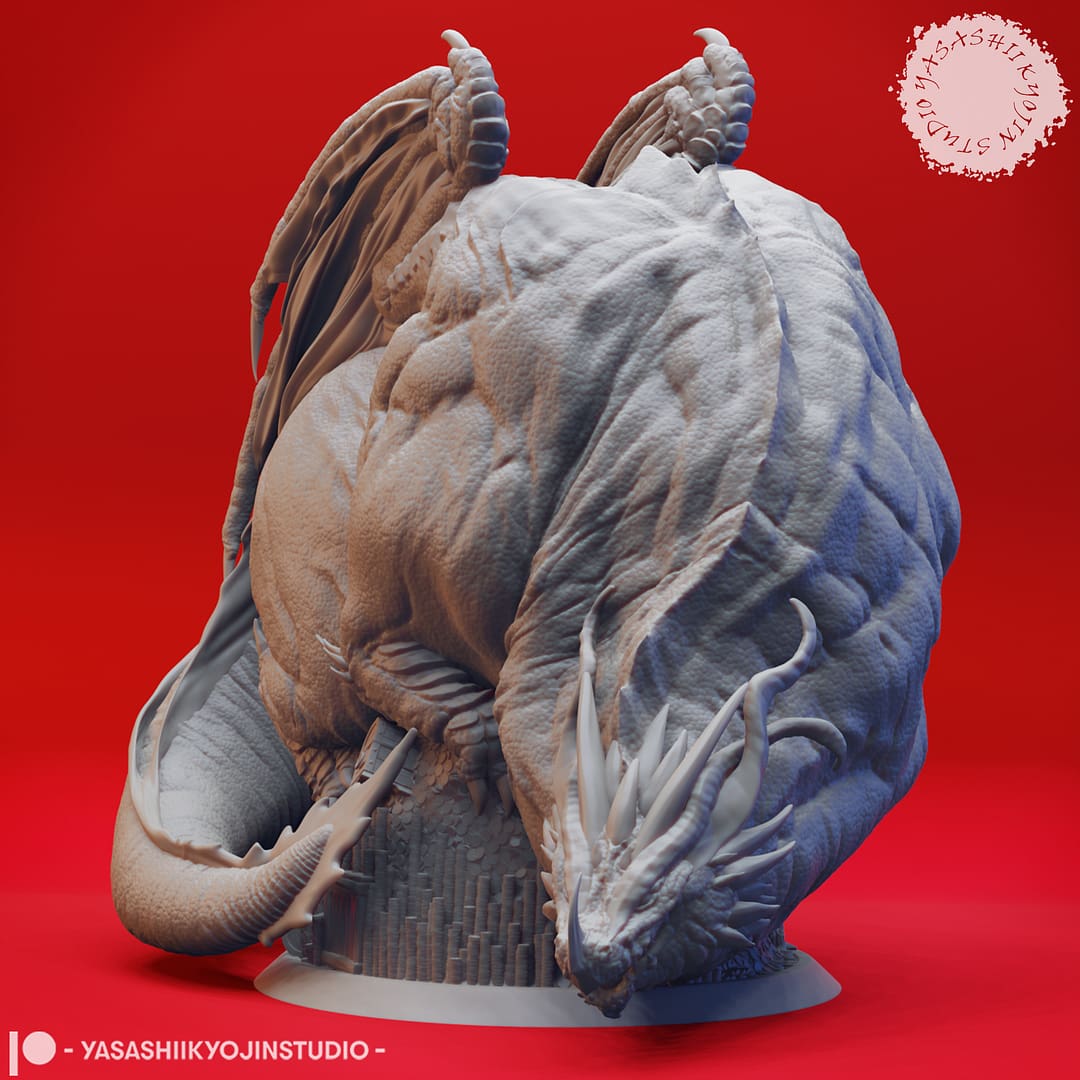 Sleeping Dragon Miniature – Massive Resin Beast on Hoard