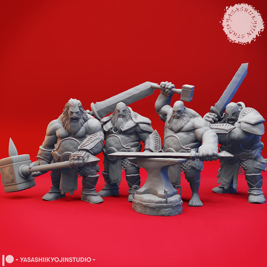 TTRPG Epic Fire Giant Swordsman Miniature | Yasashii Kyojin Studio Licensed Design - Image 4