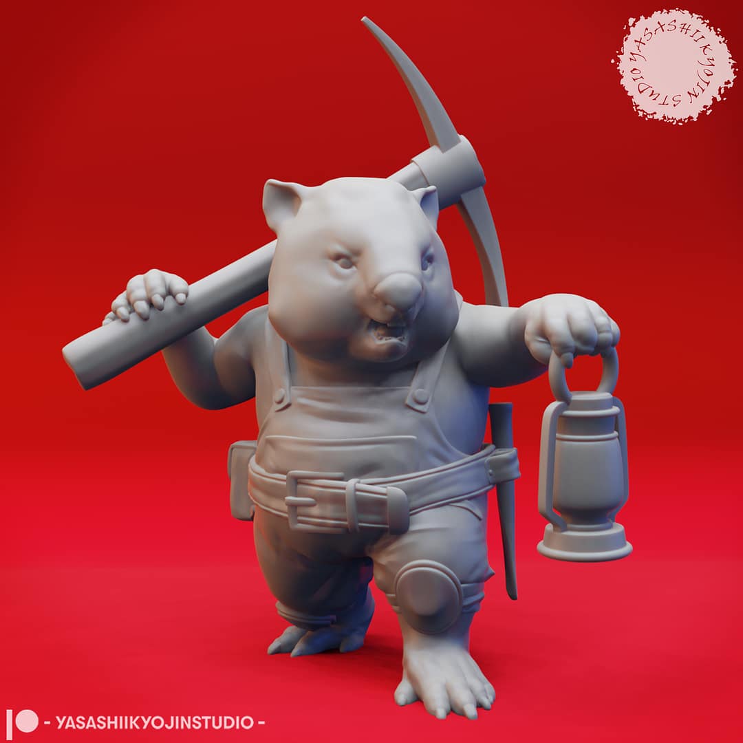 Wombat-Folk Miniature (Burrow Defender)