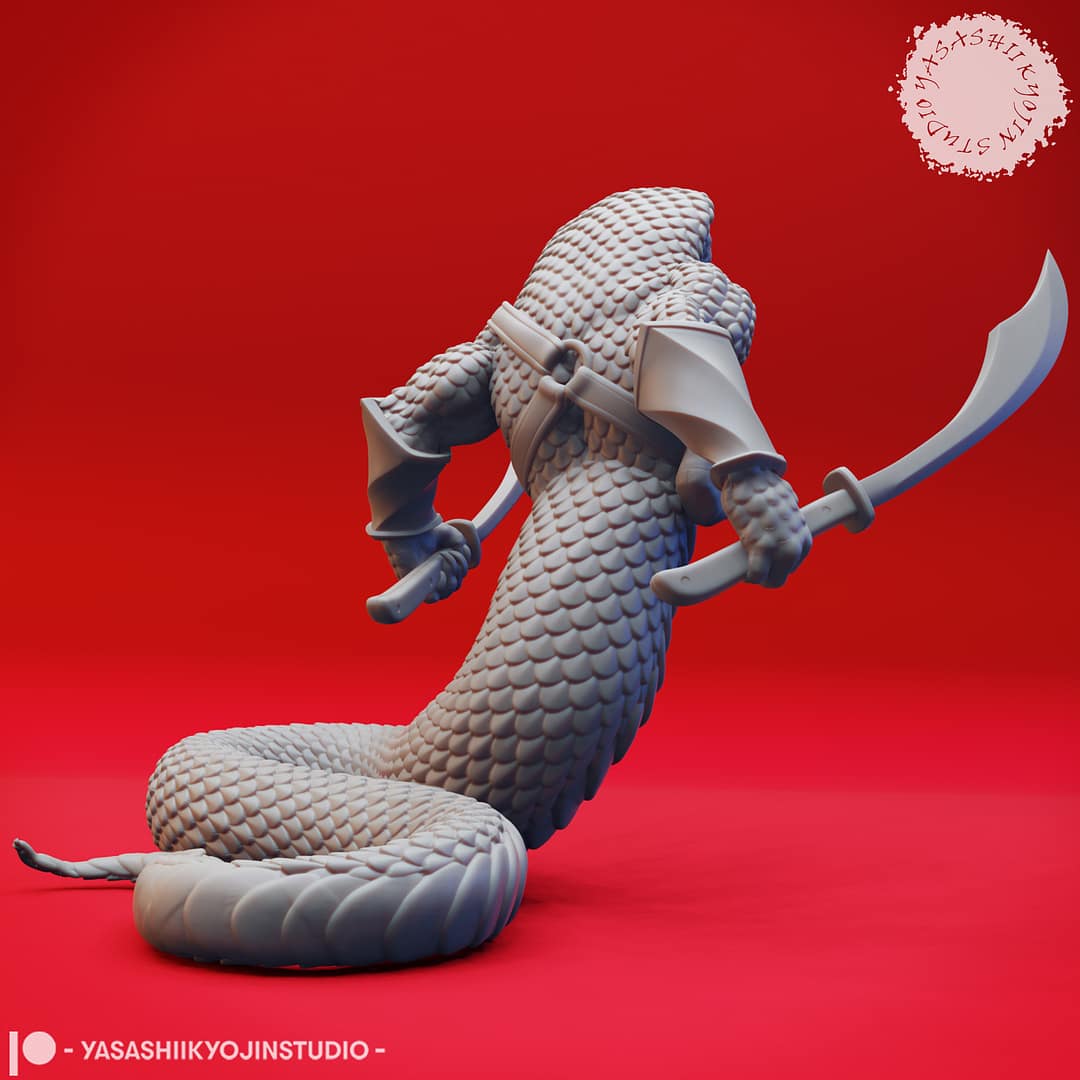 Serpentfolk Warrior Miniature – Yuan-Ti Inspired Snakefolk - Image 4