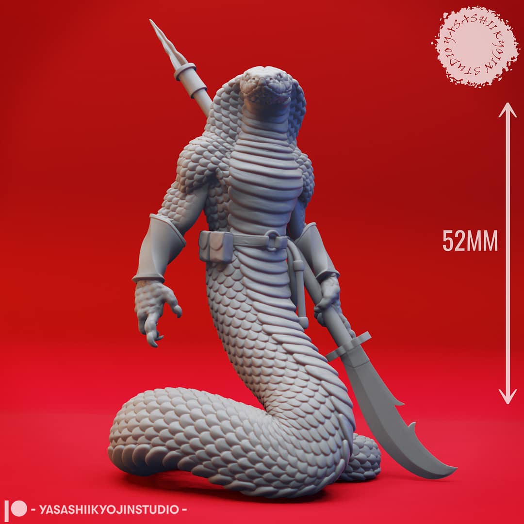 Serpentfolk Warrior Miniature – Yuan-Ti Inspired Snakefolk - Image 9