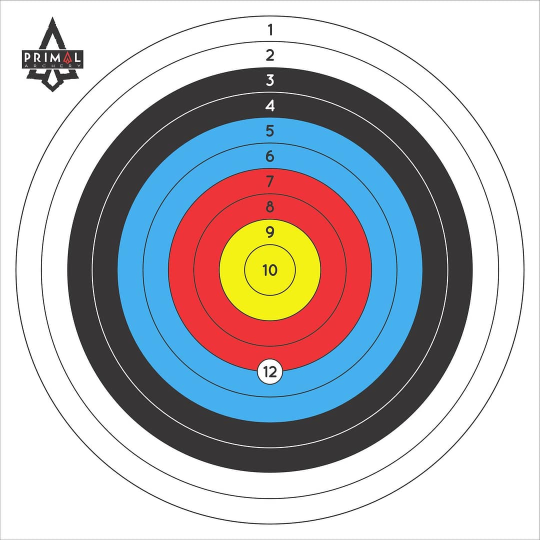 Primal Archery vinyl target face with optional bonus ring