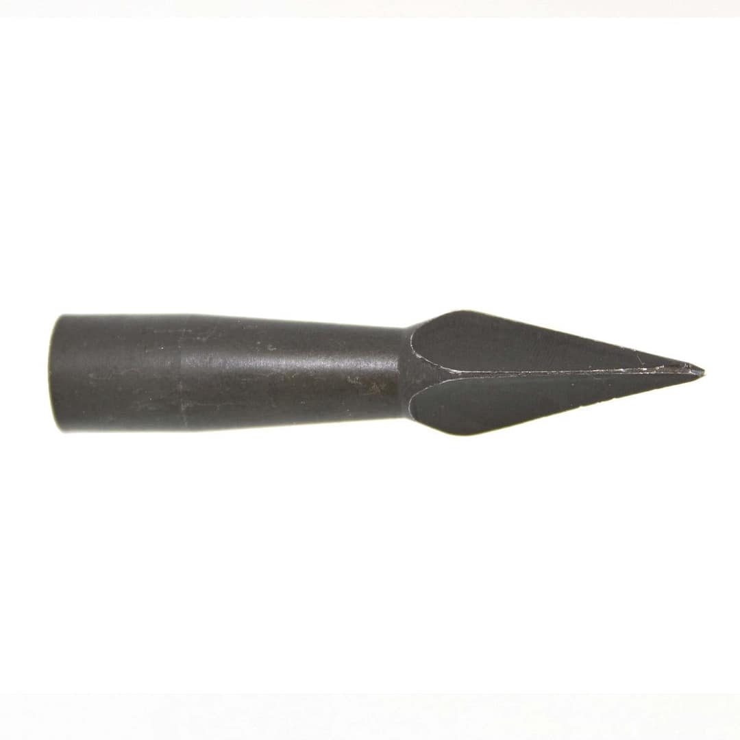 Tipping Point Quadrella Steel Screw-In Arrow Points, featuring a square-profile bodkin design and burnished steel finish. Made for wood arrows and traditional archery applications.