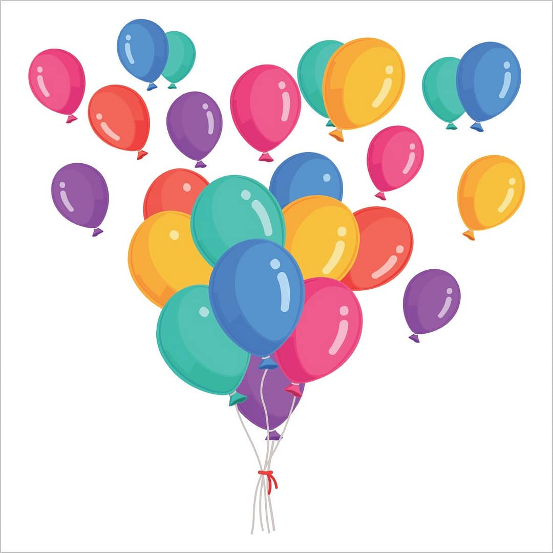 Colourful balloon cluster archery target for fun shooting games