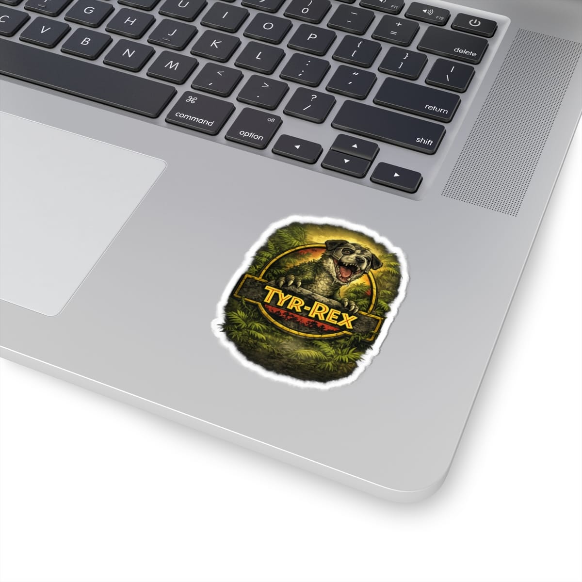 Tyr-Rex Dog Sticker — Funny Jurassic Parody Kiss-Cut Sticker - Image 2
