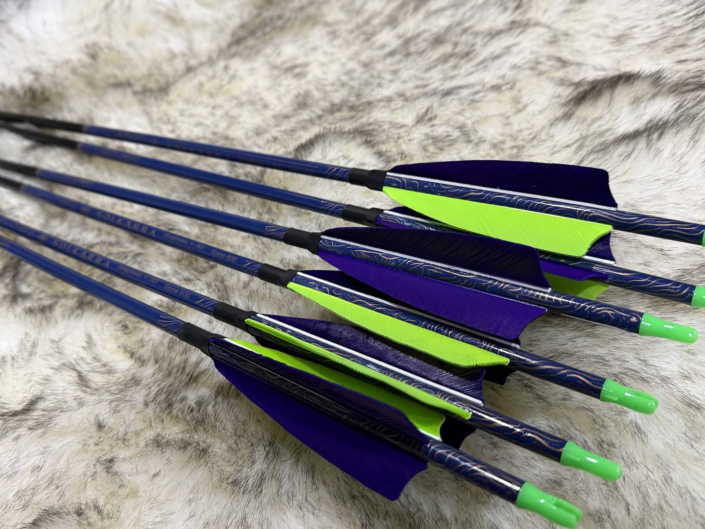Solkarra Atlas Slate carbon arrow shaft, deep blue with gold contour lines and compass rose, view 8