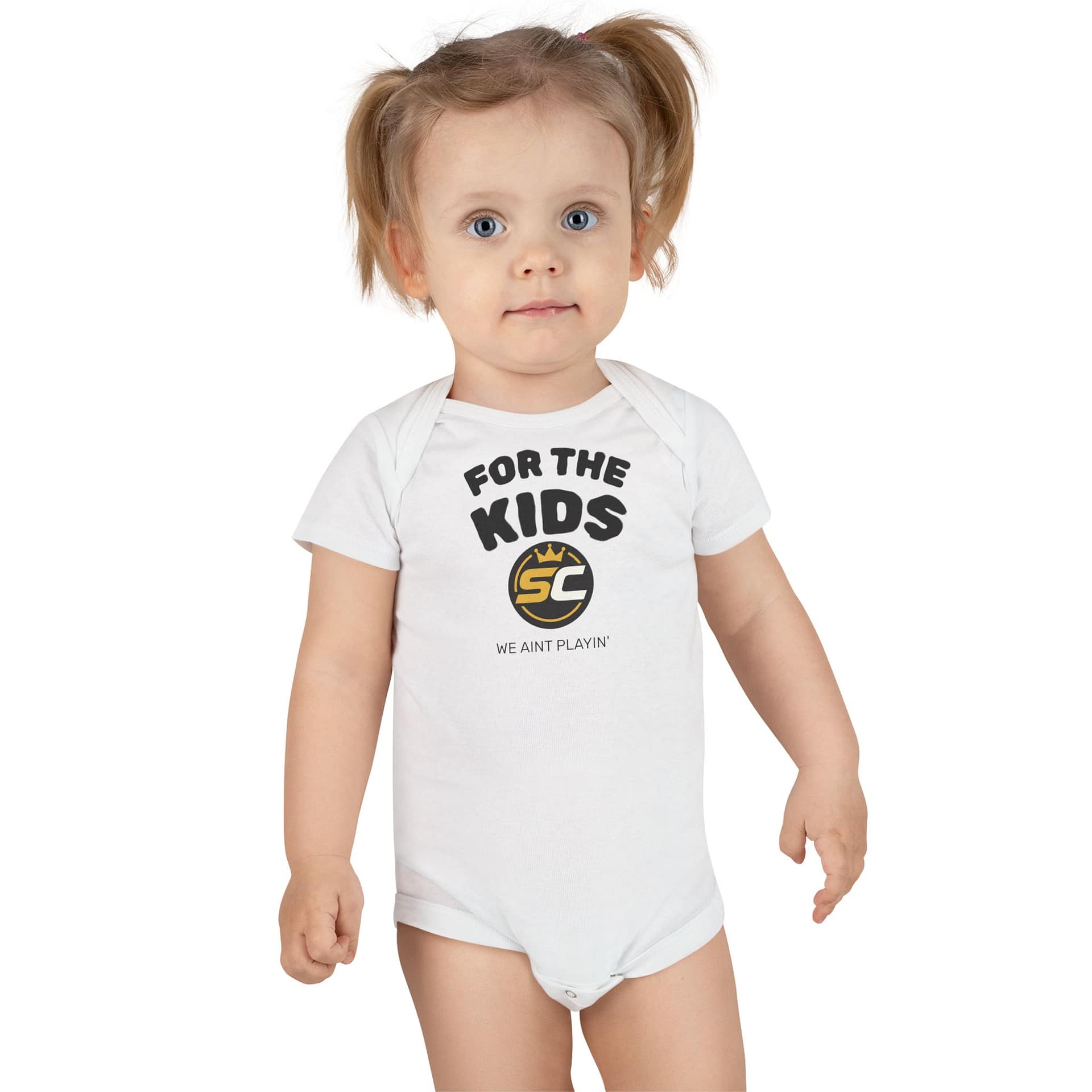 Baby Onesie – "SC For The Kids" Organic Bodysuit (Cute Charity-Inspired Infant Tee) - Image 4