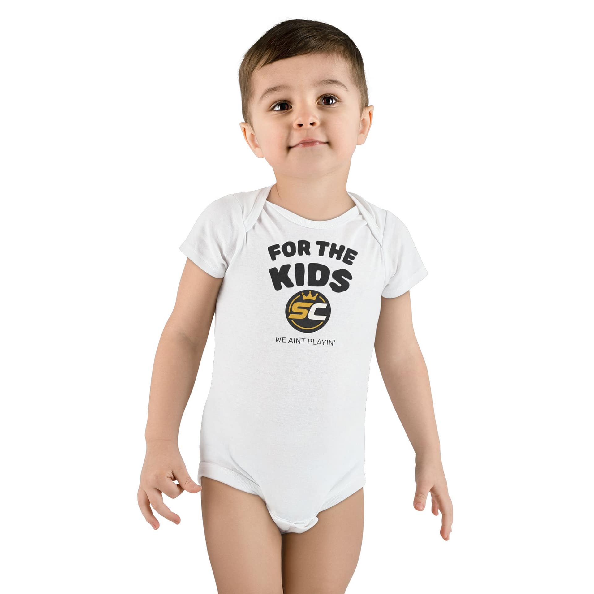 Baby Onesie – "SC For The Kids" Organic Bodysuit (Cute Charity-Inspired Infant Tee) - Image 3