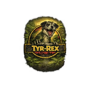 Tyr-Rex Dog Sticker — Funny Jurassic Parody Kiss-Cut Sticker