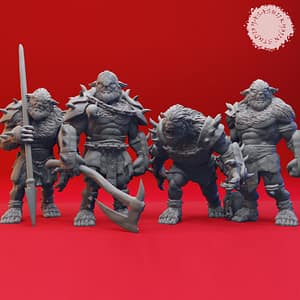 Bugbear Warband Miniature Set – Brutal Goblinoid Warriors