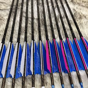 Solkarra Atlas Black carbon arrow shaft, gloss black with gold contour lines and compass rose, view 6