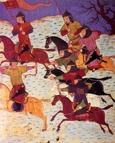 Historical Painting of mounted archers