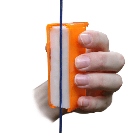 Close-up of Bohning Grit Guard packaging and wax block