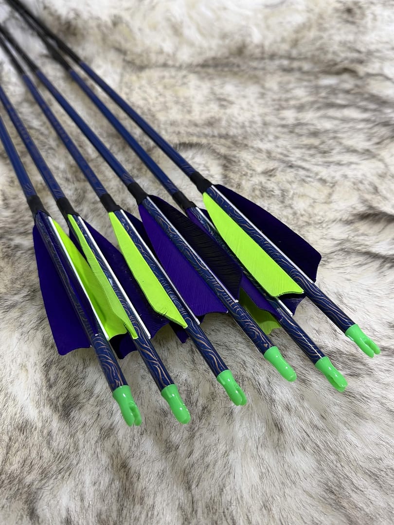 Solkarra Atlas Slate carbon arrow shaft, deep blue with gold contour lines and compass rose, view 7