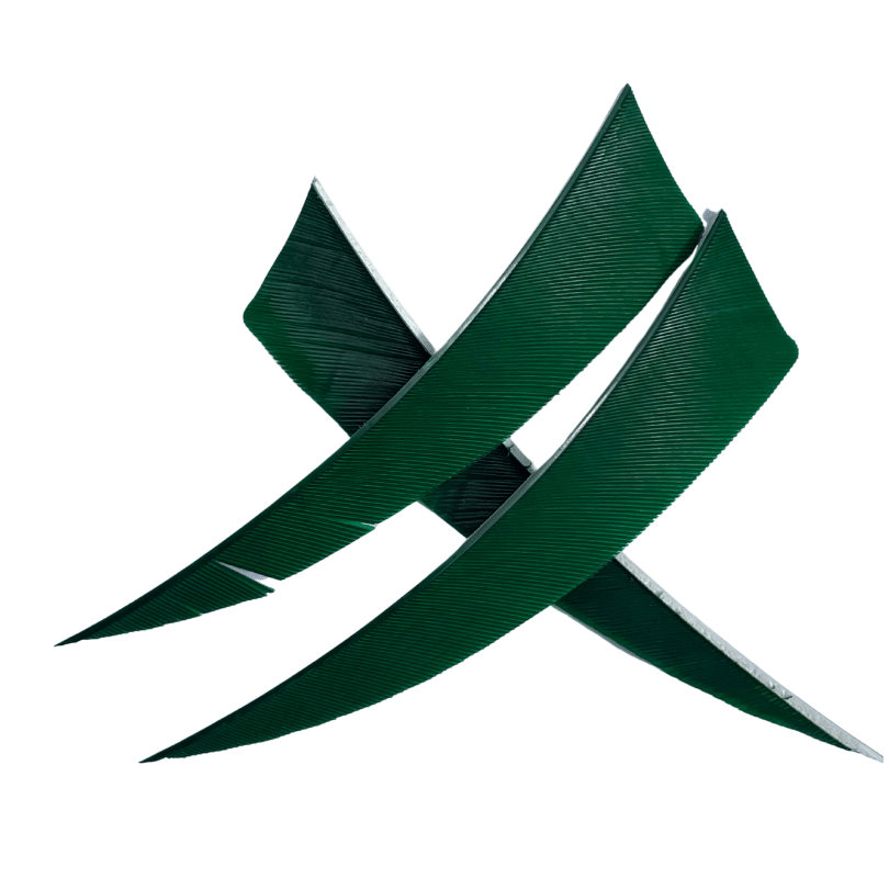 4" feather in Dark Green