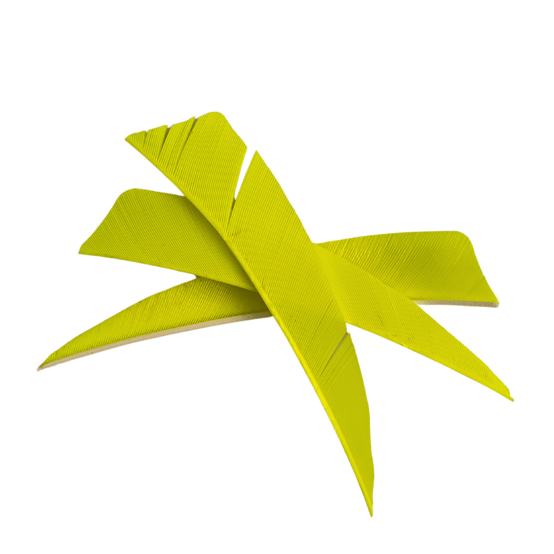 4" feather in Fluro Yellow