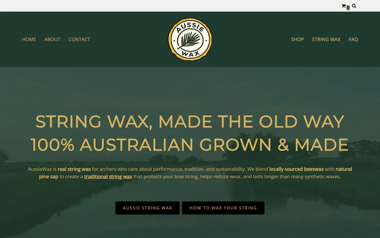 Screenshot of Aussie Wax home page